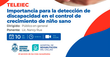 Charla online "Importancia para la detección de discapacidad en el control de crecimiento de niño sano"