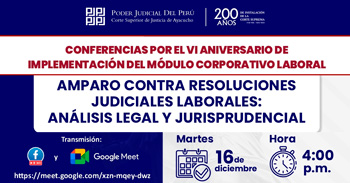 Conferencia online "Amparo contra resoluciones judiciales laborales: análisis legal y jurisprudencial"