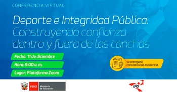  Conferencia online "Deporte e Integridad Pública: Construyendo confianza dentro y fuera de las canchas" 