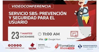  Conferencia virtual gratuita "Servicios SBS: Prevención y Seguridad para el Usuario" 