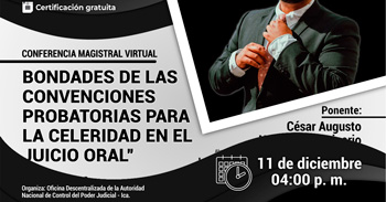  Conferencia online gratis "Bondades de las Convenciones Probatorias para la Celeridad en el Juicio Oral" 