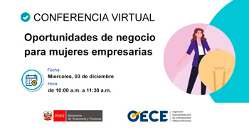  Conferencia online gratis "Oportunidades de negocio para mujeres empresarias" del OECE