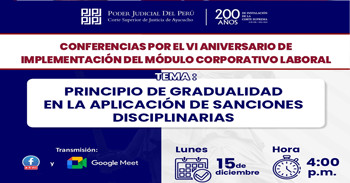  Conferencia online "Principio de gradualidad en la aplicación de sanciones disciplinarias"