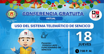  Conferencia online "Uso del sistema telemático de SENCICO" del Colegio de Contadores Públicos de Junín