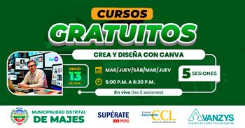 Curso gratis online "Crea y Diseña con Canva" de la Municipalidad de Majes