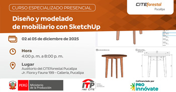  Curso presencial "Diseño y modelado de mobiliario con SketchUp" del CITEforestal Pucallpa