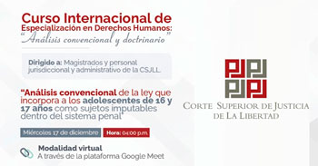 Curso online: Análisis de la ley que incorpora a los adolescentes de 16 y 17 años como imputables en el sistema penal
