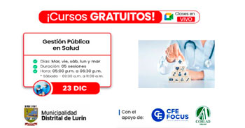  Curso online gratis "Gestión Pública en Salud" de la Municipalidad de Lurín