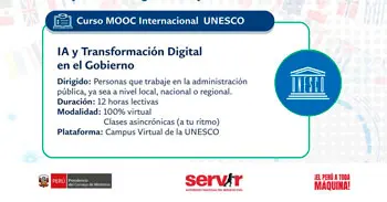  Curso online "IA y transformación digital en el gobierno" del SERVIR