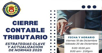  Evento gratis "Cierre Contable Tributario: Estrategias clave y actualización de normas 2025" 