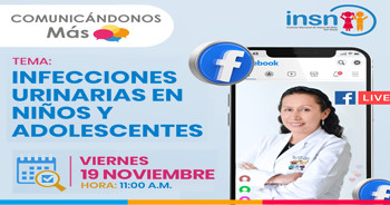  Evento online gratis "Infecciones urinarias en niños y adolescentes" del INSNSB