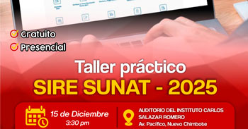  Talle presencial gratis "SIRE SUNAT 2025"  de la Cámara de Comercio del Santa