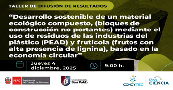  Taller Desarrollo sostenible de un material ecológico compuesto (bloques de construcción no portantes)