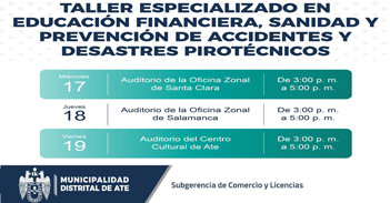  Taller presencial "Educación Financiera, Sanidad y Prevención de Accidentes y Desastres Pirotécnicos" 