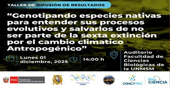  Taller presencial Genotipando especies nativas para entender sus procesos evolutivos y salvarlos 