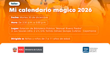  Taller presencial gratis "Mi calendario mágico 2026" de la BNP