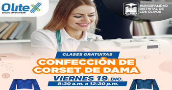  Taller presencial gratis de "Confección de corset de dama" de la Municipalidad de Los Olivos