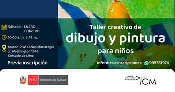  Taller presencial gratis "Dibujo y pintura" del Museo José Carlos Mariátegui