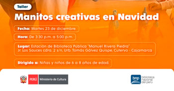  Taller presencial gratis "Manitos creativas en Navidad" de la BNP