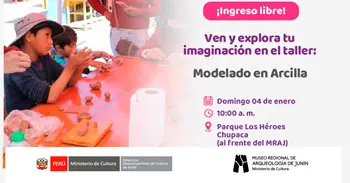  Taller presencial gratis de Modelado en Arcilla, del Ministerio de Cultura Dirección de Junín