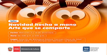  Taller presencial gratis "Navidad hecha a mano. Arte que se comparte" de la BNP