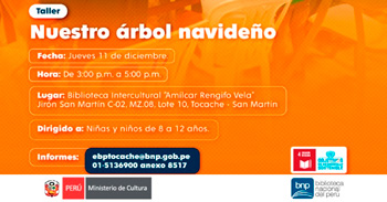  Taller presencial gratis "Nuestro árbol navideño" de la BNP