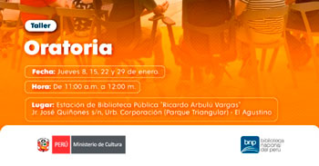  Taller presencial gratis "Oratoria" de la BNP