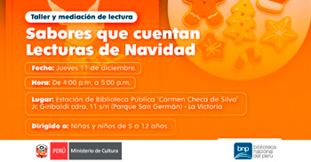  Taller presencial gratis "Sabores que cuentan: Lecturas de Navidad" de la BNP