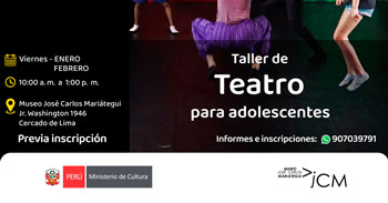  Taller presencial "Teatro: para adolescentes" del Museo José Carlos Mariátegui