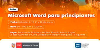  Taller presencial "Microsoft Word para principiantes" de la BNP