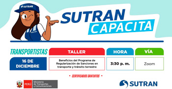 Taller online "Beneficios del Programa de Regularización de Sanciones en transporte y tránsito terrestre"