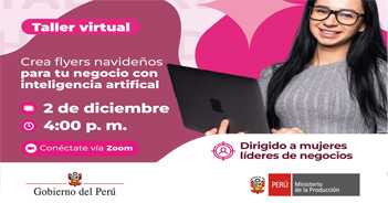 Taller virtual "Crea flyers navideños para tu negocio con inteligencia artificial" de Produce