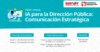  Taller online "IA para la Dirección Pública: Comunicación Estratégica" del SERVIR