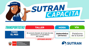 Taller online gratis "El correcto llenado de la hoja de ruta electrónica y el manifiesto del usuario" SUTRAN