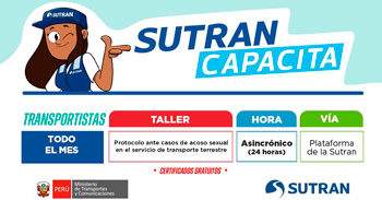 Taller online gratis "Protocolo ante casos de acoso sexual en el servicio de transporte terrestre" SUTRAN