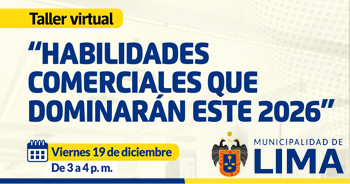  Taller online "Habilidades comerciales que dominarán este 2026" del Desarrollo Económico MML