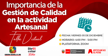 Taller online "Importancia de la Gestión de Calidad en la Actividad Artesanal"  