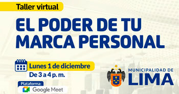 Taller online "El poder de tu marca personal" de la Municipalidad de lima