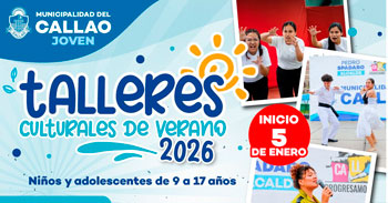  Talleres presenciales gratis culturales del la Municipalidad del Callao