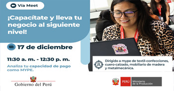  Webinar virtual "Analiza tu capacidad de pago como MYPE" de Produce