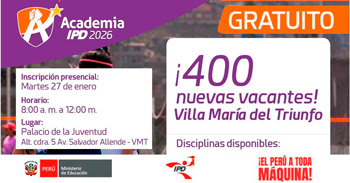  Academia gratis del Instituto Peruano del Deporte - IPD
