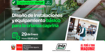  Capacitación online "Diseño de instalaciones y equipamiento básico para la crianza de cabras" del INIA