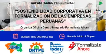  Capacitación online gratis "Sostenibilidad corporativa en Formalización de las empresas peruanas" 