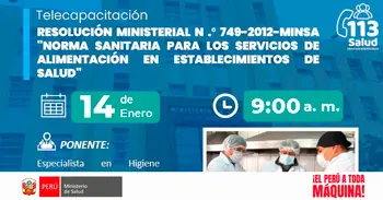  Capacitación online "Norma Sanitaria para los servicios de alimentación en establecimientos de salud" 