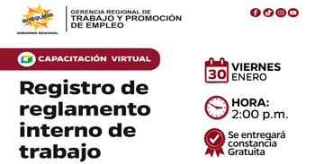  Capacitación online  Registro de Reglamento Interno de Trabajo (RIT) de la Gerencia Regional de Trabajo Arequipa