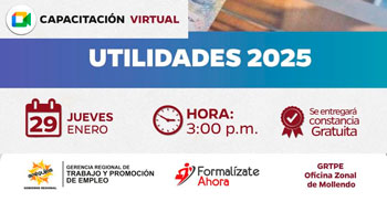 Capacitación online  "Utilidades 2025" de la Gerencia Regional de Trabajo Arequipa