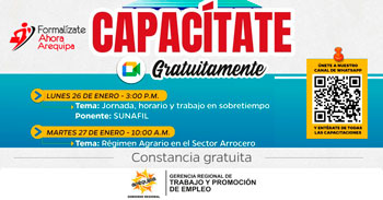 Capacitaciones virtuales gratuitas dirigidas a emprendedores, trabajadores y MYPES