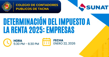  Charla online gratis "Determinación del Impuesto a la Renta 2025: Empresas"  