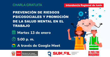  Charla online gratis "Prevención de Riesgos Psicosociales y Promoción de la Salud Mental en el Trabajo"