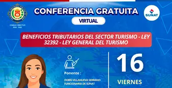  Conferencia online "Beneficios tributarios del sector turismo – Ley N.° 32392 (Ley General del Turismo)"